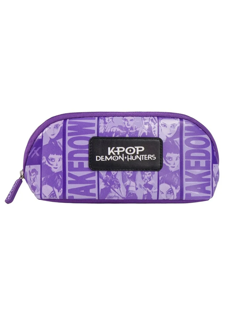 Netflix KPop Demon Hunters Teens Pencil Case – Official KPop Demon Hunters Zippered Pencil Pouch, Large Capacity School Stationery Organizer, Purple Accessory Case