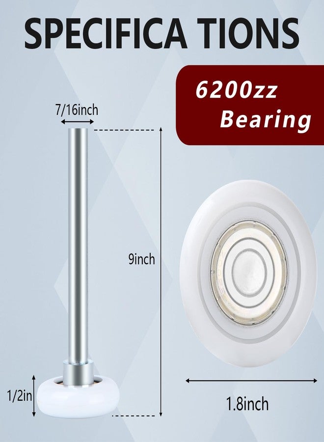 Mindoub 10 Pack 9" Stem 2" 13 Ball Nylon Commercial Grade Garage Door Roller, Quiet/Durable and High Load, Use 6200ZZ Double Seals Precision Bearings - Image 2