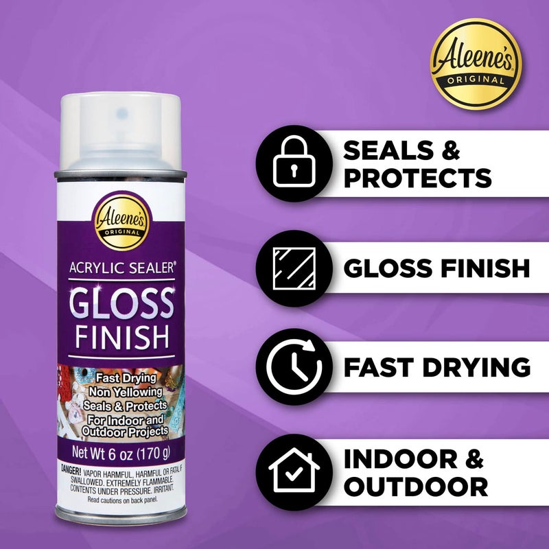 Aleene's 26412 Spray Gloss Finish, 6 Oz Acrylic Sealer, Original Version - Image 2