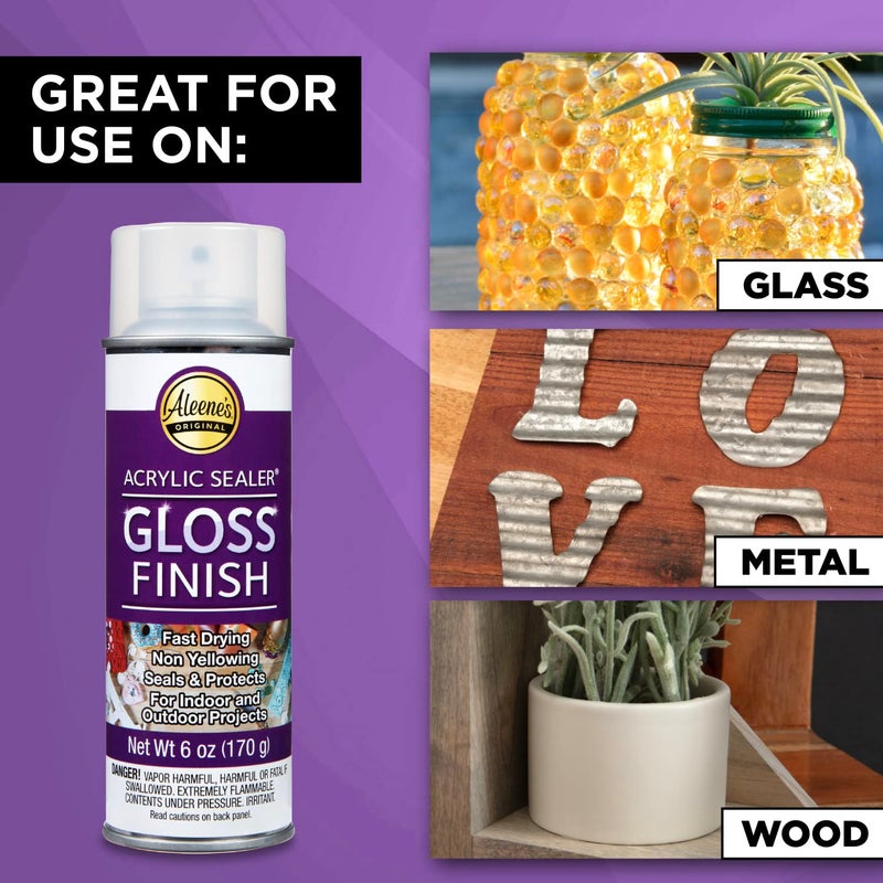 Aleene's 26412 Spray Gloss Finish, 6 Oz Acrylic Sealer, Original Version - Image 3