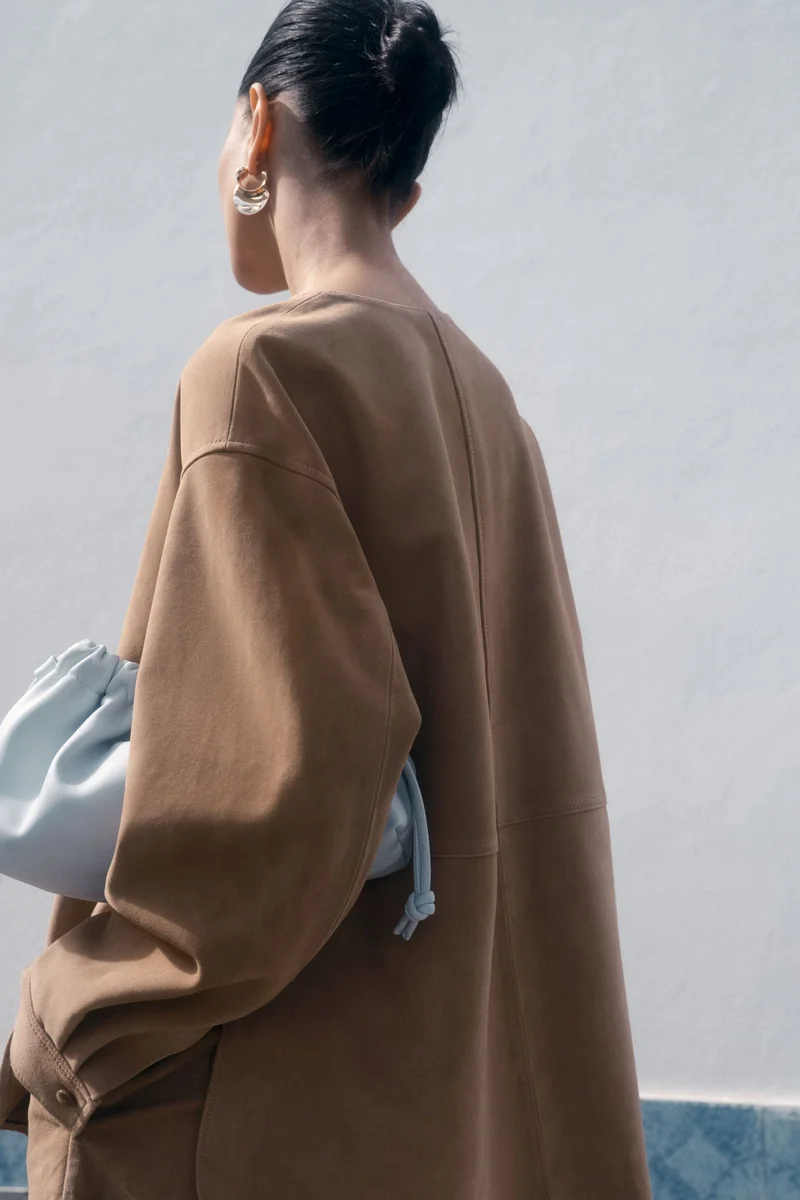 H&M Suede popover blouse