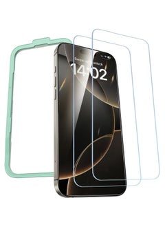 Glass iPhone 16 Pro Max Screen Protector 6.9'' 9H+ Unbreakable Protection HD Ultra Clear Grade Tempered Glass Screen Protector Easy to Install Phone Screen Protector Fit for Most Cases pack of 2  - Image 1