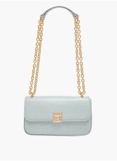 Flora Bella By Shoexpress Textured Crossbody Bag with Magnetic Flap Closure and Chain Strap  - Image 1