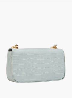 Flora Bella By Shoexpress Textured Crossbody Bag with Magnetic Flap Closure and Chain Strap  - Image 3