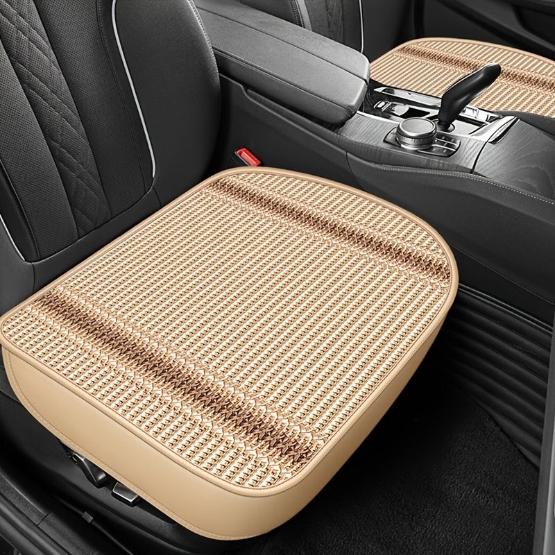 Two Pcs Pink Color Four Season Ice Sliding Fiber Fabric Car Seat Cushions Non Slip Breathable High End Luxury Car Accessories - Image 4