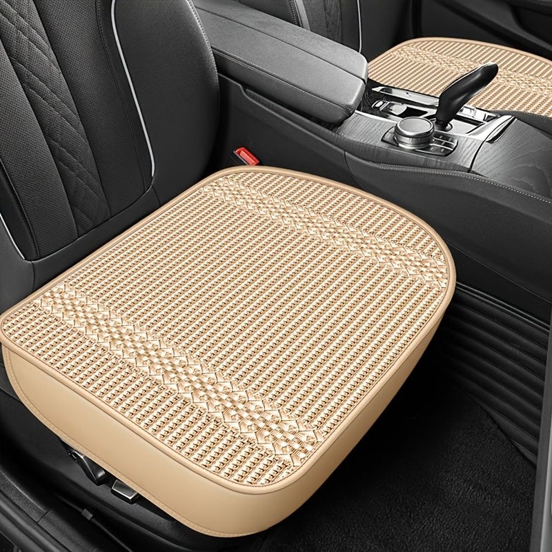 Two Pcs Pink Color Four Season Ice Sliding Fiber Fabric Car Seat Cushions Non Slip Breathable High End Luxury Car Accessories - Image 3