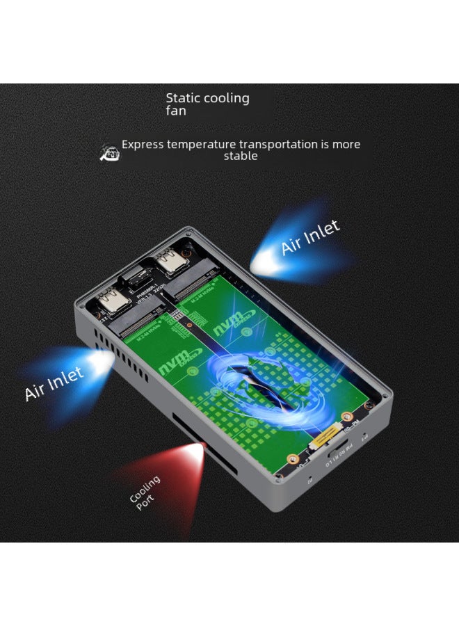 صندوق القرص الصلب المحمول M.2 Nvme Ssd Raid Array Usb3.2 Gen2x2 20g 586r حافظة القرص الصلب المحمول للكمبيوتر الرقمي - اللون: رمادي داكن - Image 4