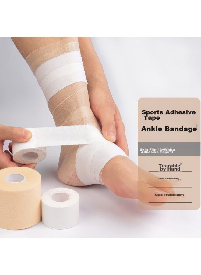 chidong Chidong Skin Film, 2 Rolls, 6cm*20m, Sports Bandage Tape, Protective Gear, Binding Strap, Injury Fixation Aid, 1 Roll White Tape  - Image 1