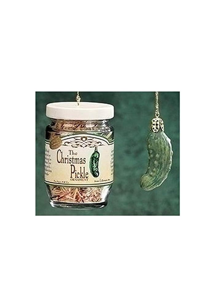 Roman Holiday Traditions Roman Christmas Pickle Ornament with Decorated Glass Jar - 1.5-Inch - Image 2