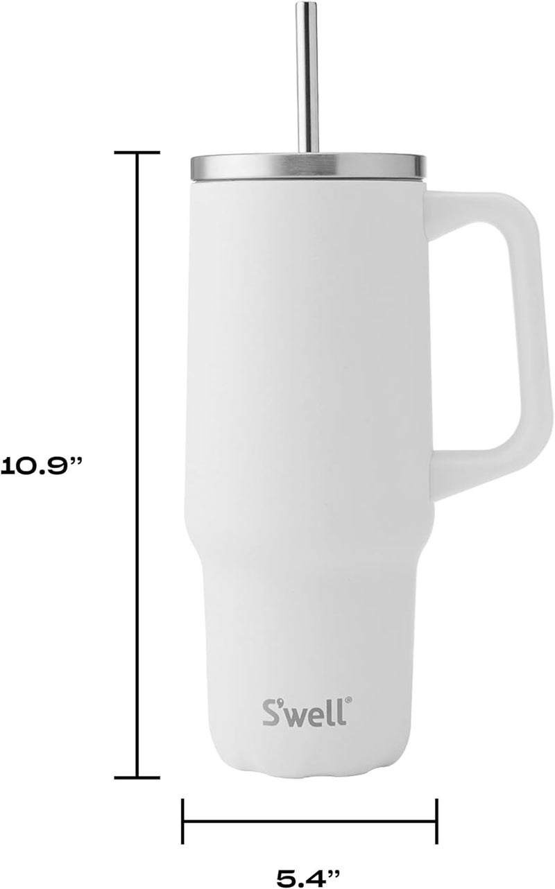 S'well Recycled Stainless Steel Tumbler XL with Straw and Handle, 30oz, Moonstone, Triple Layered Vacuum Insulated Container Keeps Drinks Cold 36 hours and Hot for 9, BPA Free - Image 4