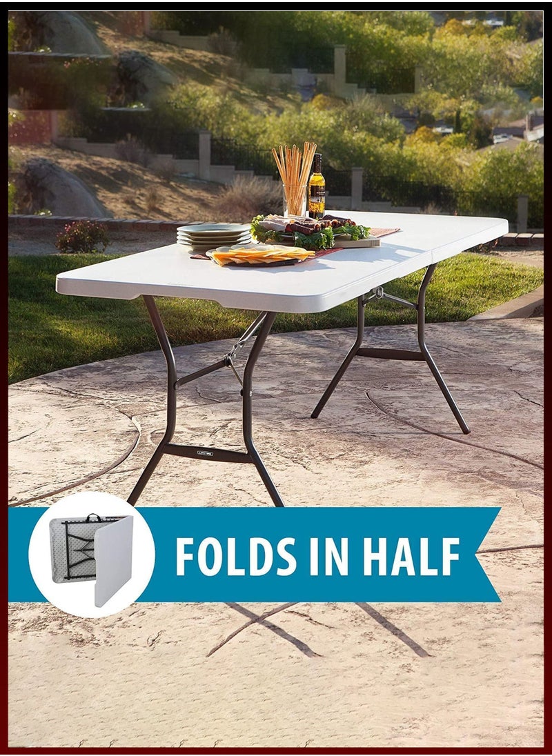 Toshionics - 180cm Heavy Duty Folding Table with Carry Handle Portable Collapsible Desk For Camping Beach Picnic BBQ Indoor Outdoor Parties Home & Garden - Image 1