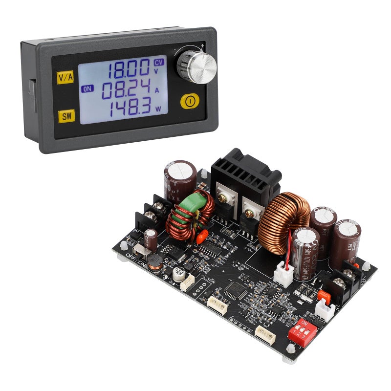 DROK CNC DC Buck Converter with Meter, 6-70V to 0-60V 10A 600W, DC 5V 9V 12V 24V 36V 48V 60V Fixed Output Voltage, Adjustable Power Supply Voltage Regulator Step Down Module - Image 1