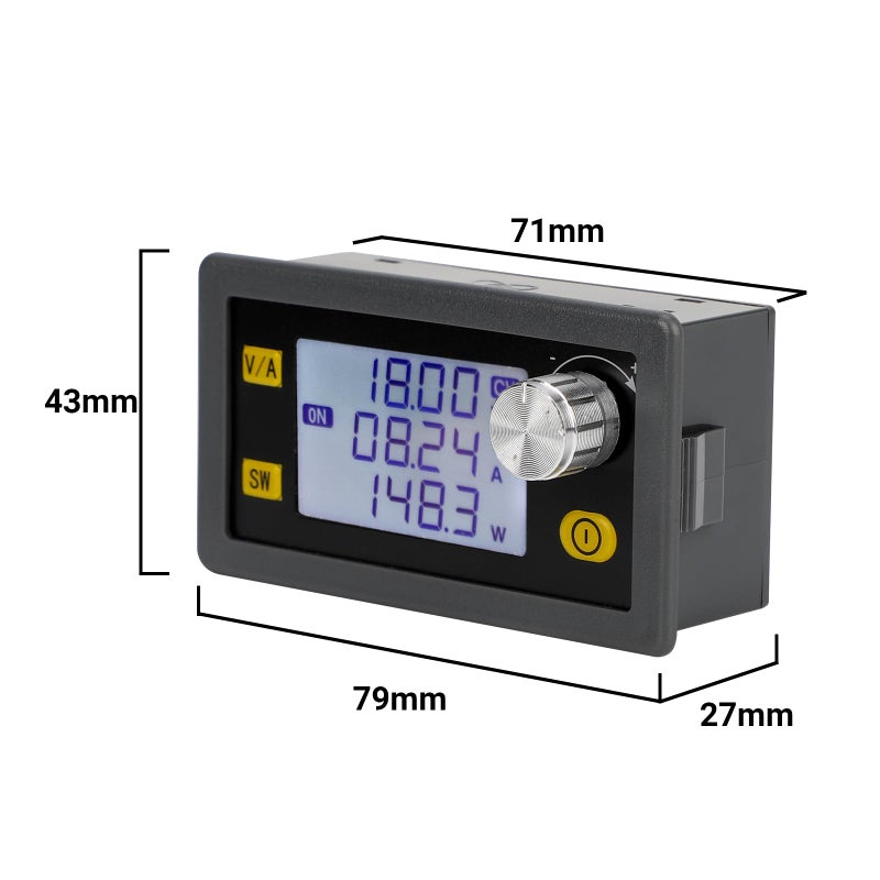 DROK CNC DC Buck Converter with Meter, 6-70V to 0-60V 10A 600W, DC 5V 9V 12V 24V 36V 48V 60V Fixed Output Voltage, Adjustable Power Supply Voltage Regulator Step Down Module - Image 4