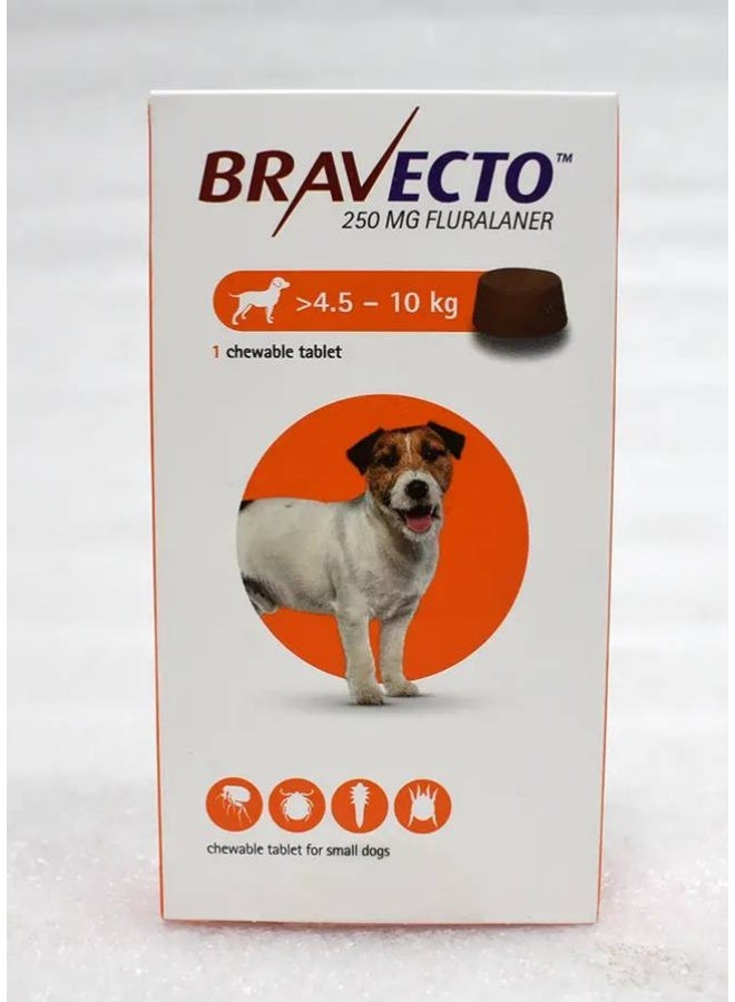 Bravecto for Flea and ticks chewable tablets for small dogs 4.5-10 kg (one chewable tablet) - Image 1