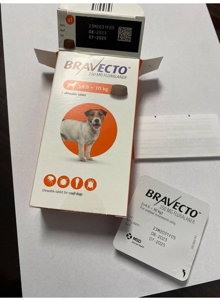 Bravecto for Flea and ticks chewable tablets for small dogs 4.5-10 kg (one chewable tablet) - Image 2