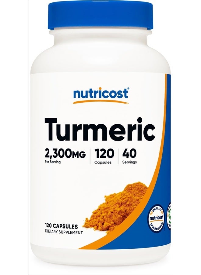 Nutricost كركم كركمين مع بايوبيرين و 95% كركومينويد، 2300 ملغ، 120 كبسولة، كبسولات نباتية، 767 ملغ لكل كبسولة، 40 حصة، خالي من الغلوتين، غير معدّل وراثيًا - Image 1