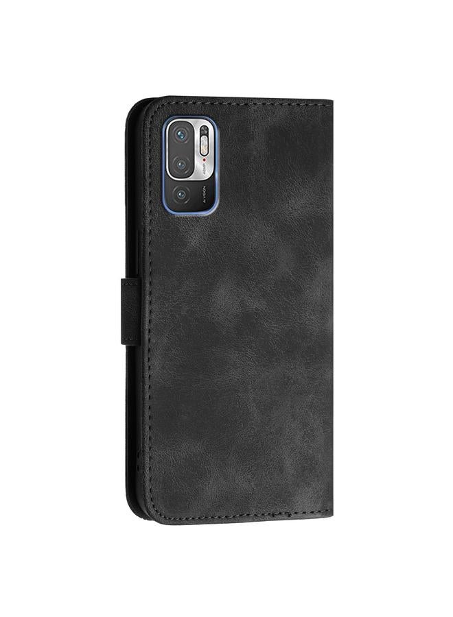 اس-توب جراب هاتف Redmi Note 10 JE الإصدار YX0080 من الجلد بنمط شبكي منقوش على شكل فراشة مع حبل - Image 3