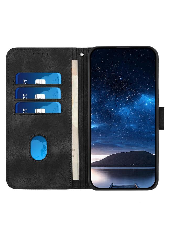 اس-توب جراب هاتف Redmi Note 10 JE الإصدار YX0080 من الجلد بنمط شبكي منقوش على شكل فراشة مع حبل - Image 4