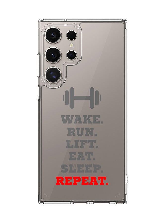 Stylizedd Classic Clear Case for Samsung Galaxy S24 Ultra , Hybrid Soft Case Flexible Edges Anti Drop TPU PC Gel Thin Transparent Cover - Routine (White) - Image 1