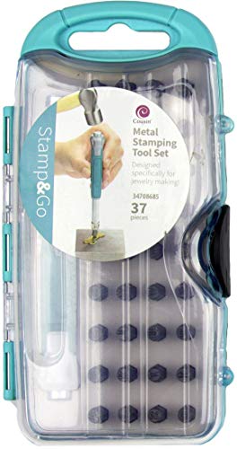 Cousin DIY Stamp & Go Metal Stamping Kit for Jewelry Making, Bits with Letters, Numbers and Symbols, Teal - Image 3