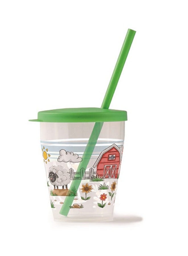 سنيبس كوب فارم كيدز مع شفاطة وغطاء أخضر وشفاف 385 مل - Image 3