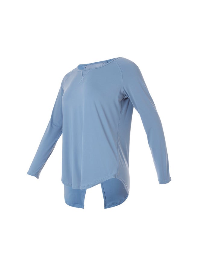 Yoga Wear Long-sleeved T-shirt For Women With Beautiful Back Slit Mesh Quick-drying Casual Cover-up Sports Running Fitness Top