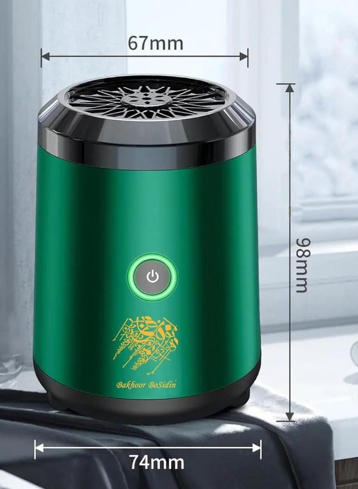 Oud Bakhoan Car USB Mini Type-C Power Rechargeable Incense Burner Decorations Green 9.8x7.4x6.7 cm  - Image 4