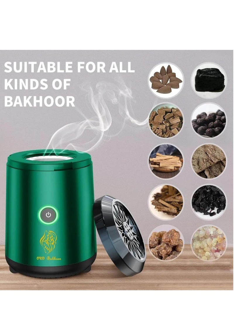 Oud Bakhoan Car USB Mini Type-C Power Rechargeable Incense Burner Decorations Green 9.8x7.4x6.7 cm  - Image 3