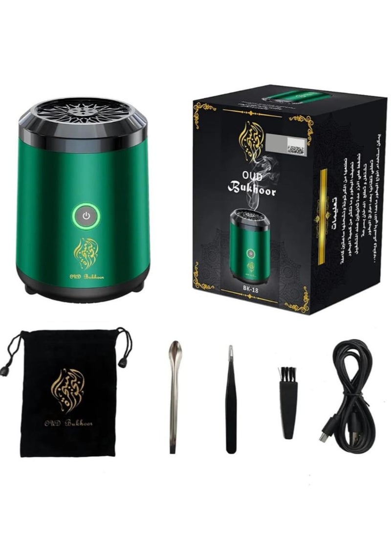Oud Bakhoan Car USB Mini Type-C Power Rechargeable Incense Burner Decorations Green 9.8x7.4x6.7 cm  - Image 2