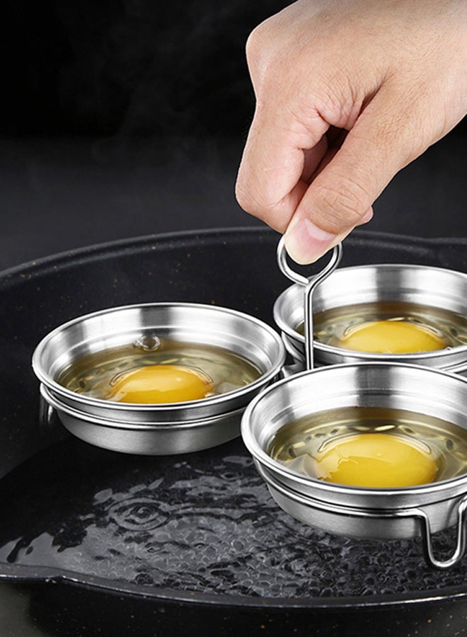 السنيدي قالب طهي البيض بالبخار، فضي، طقم 3 قطع مقاس 9 سم - Image 4