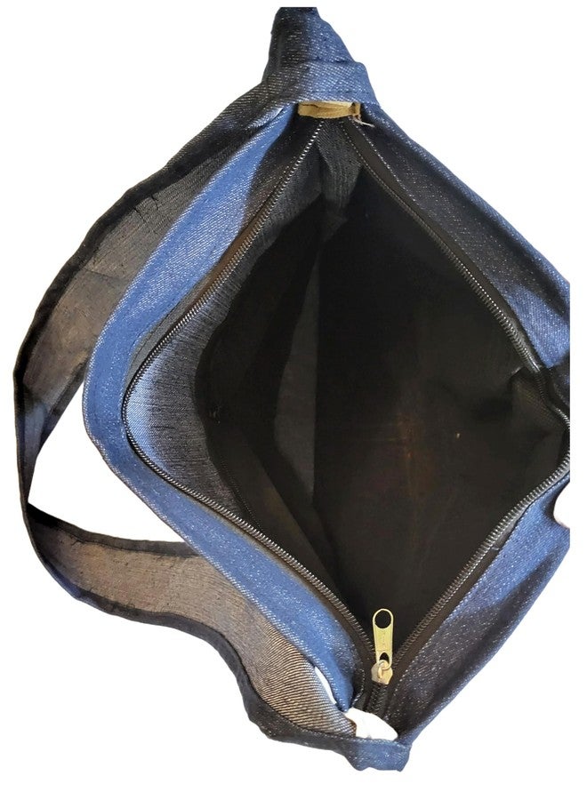 CLASSIQUE Shantiniketan Denim Embroidery Teacher’s Sling Bag for Man & Women - Image 5