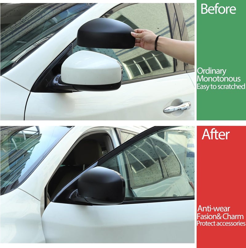 Moittellc Matte Black Door Rear View Mirror Cover for Nissan Pathfinder 2013-2020 - Image 2