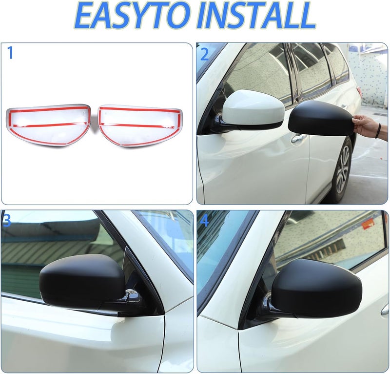 Moittellc Matte Black Door Rear View Mirror Cover for Nissan Pathfinder 2013-2020 - Image 5