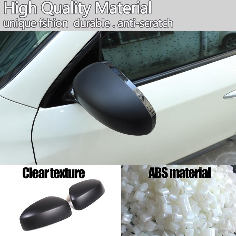 Moittellc Matte Black Door Rear View Mirror Cover for Nissan Pathfinder 2013-2020 - Image 3