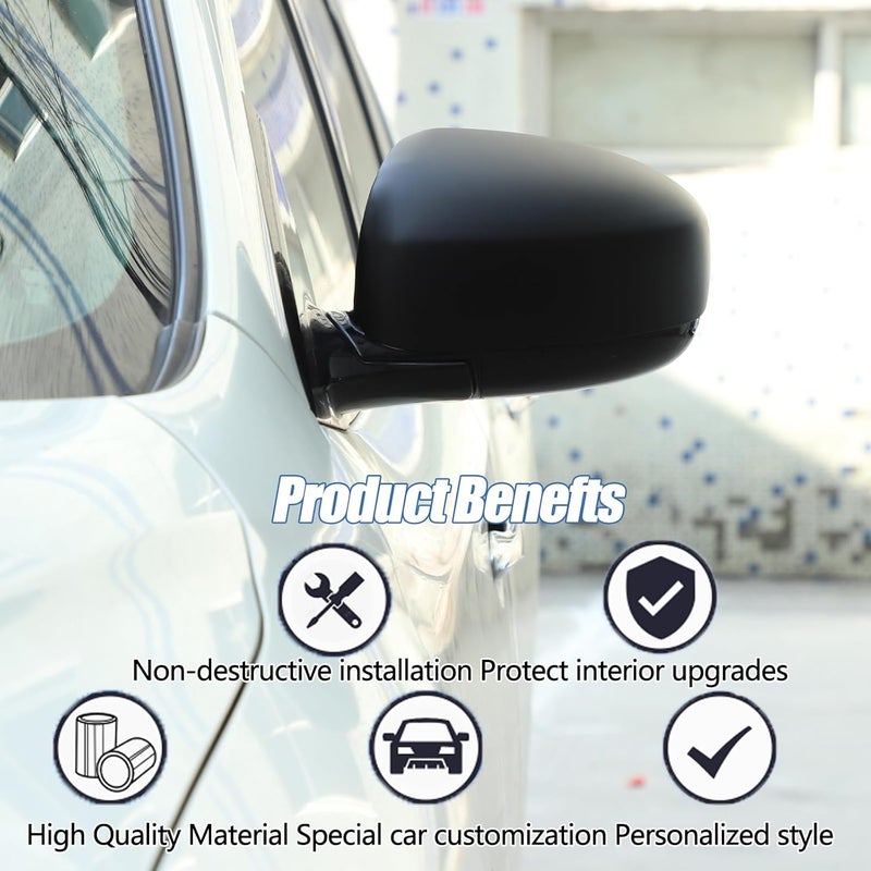 Moittellc Matte Black Door Rear View Mirror Cover for Nissan Pathfinder 2013-2020 - Image 4