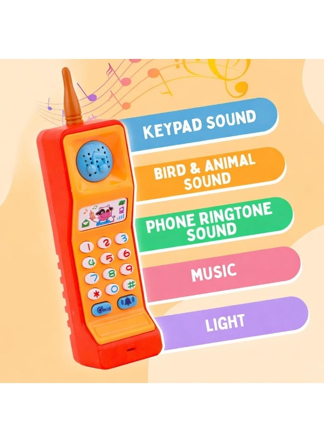 ARGT هاتف ألعاب موسيقي للأطفال - عبوة من 3 | هاتف محمول للأطفال مع ضوء وصوت وموسيقى | لعبة تعليمية تمثيلية للأطفال من 1-6 سنوات | لون عشوائي - Image 4