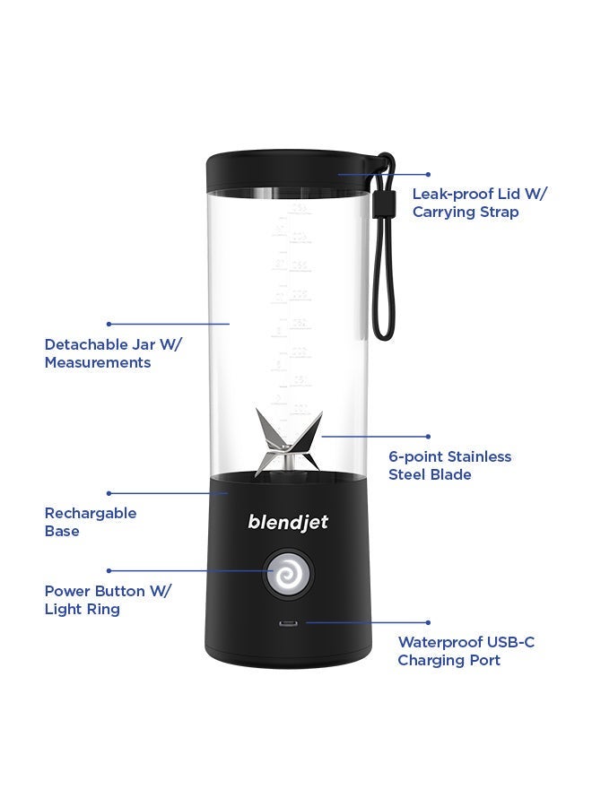 blendjet V2 Portable Blender Smoothie Maker, Personal Blender, Fruit Blender, Leak Proof Juicer, BPA-Free 475ml 200W Sports Bottle, USB-C Rechargeable, Ice Crusher with Stainless Steel Blades 475 ml 200 W BJ-V2X-Black Black - Image 2