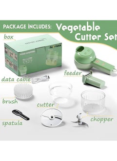 Fearlex Rechargeable and Portable Food Chopper | 4 in 1 Multifunctional Slicer | Mini Handheld Electric Vegetable and Fruit Chopper | Wireless Masher and Food Cutter Set with 1200 mAh Battery  - Image 2