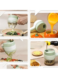 Fearlex Rechargeable and Portable Food Chopper | 4 in 1 Multifunctional Slicer | Mini Handheld Electric Vegetable and Fruit Chopper | Wireless Masher and Food Cutter Set with 1200 mAh Battery  - Image 4