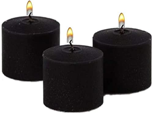 D'light Online Unscented Black Votive Candles - for Halloween, Birthdays, Baby Shower, Home Decoration and Weddings (Black, 10 Hour - Set of 12) - Image 1