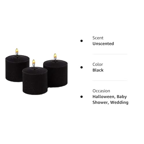 D'light Online Unscented Black Votive Candles - for Halloween, Birthdays, Baby Shower, Home Decoration and Weddings (Black, 10 Hour - Set of 12) - Image 5