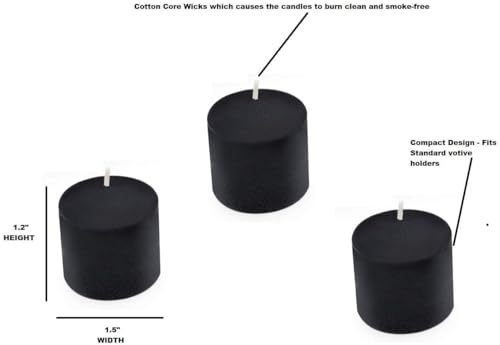 D'light Online Unscented Black Votive Candles - for Halloween, Birthdays, Baby Shower, Home Decoration and Weddings (Black, 10 Hour - Set of 12) - Image 3