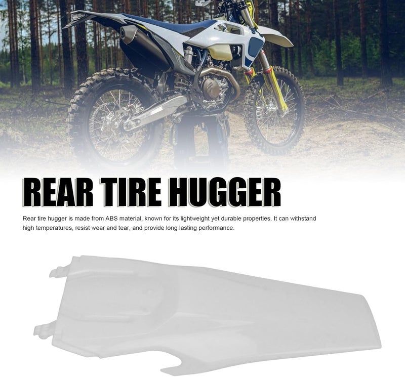 Rear Hugger, ABS Splash Guard Motorcycle Rear Mudguard for FE250 FE350 FE450 FE501 TE150 TE250 TE300 FX Black Rear Tire Protector 2020-2023 (White) - Image 2