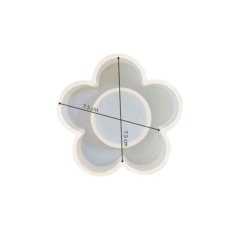 Snoogg SNOOGG Flower Shape Tealight Candle Holder Resin Silicone Mold, Epoxy Casting for DIY Pack-4  - Image 3