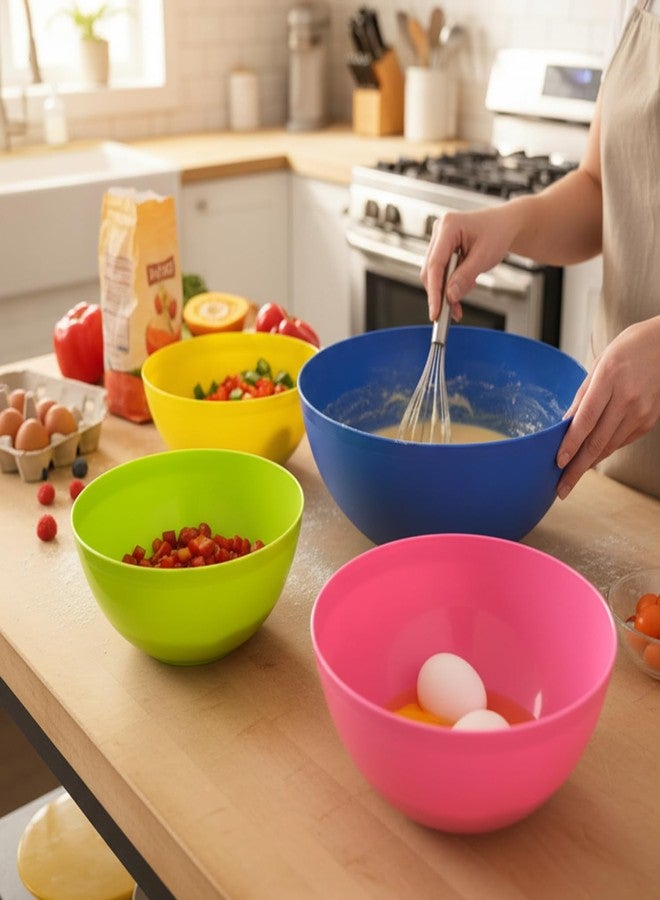 Gluman 4-Piece Mixing Bowl Set | Opaque Multi-Color Plastic Kitchen Bowls for Baking, Cooking, Meal Prep & Serving | Lightweight, Dishwasher Safe |Stackable Bowls (3200ml, 2000ml, 1350ml, 850ml) - Image 5