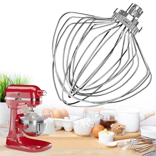 XINCAN KN211WW Stainless Steel 11-Wire Whip Attachment for KitchenAid Bowl-Lift Mixer 7 Quart Bowl, Stainless Steel Whisk Replacement for Kitchen Aid Mixer, Dishwasher Safe, Egg Heavy Cream Beater. - Image 2