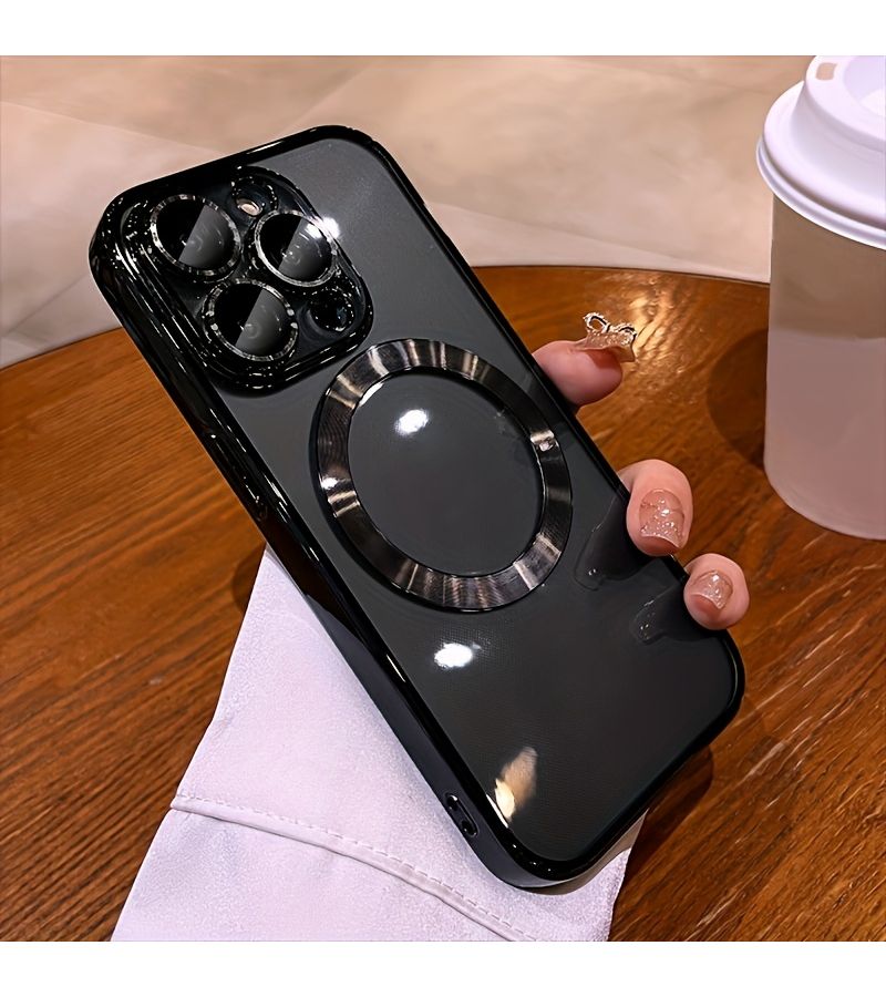 Light Blue Magnetic Phone Case For iPhone 13 Pro With Lens Protection Wireless Charging - Image 4