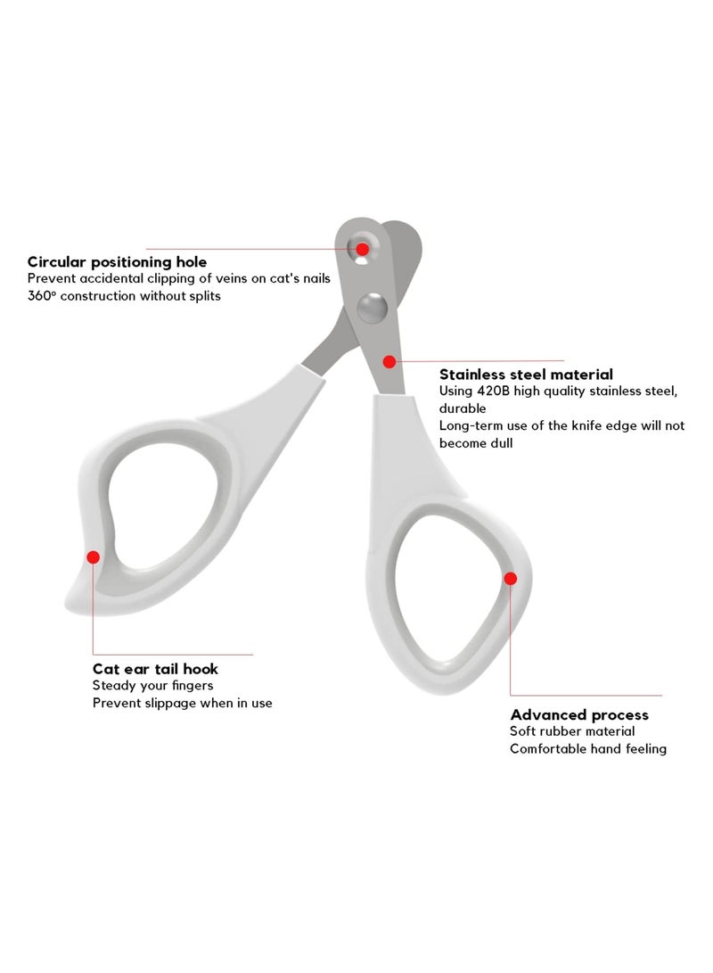 Cat Nail Clippers Pet Claw Scissors With 2 MM Positioning Hole Non Slip Pet Nail Clippers Cat Claw Cutters Scissors For Cat Puppies Birds And Small Animals - Image 2