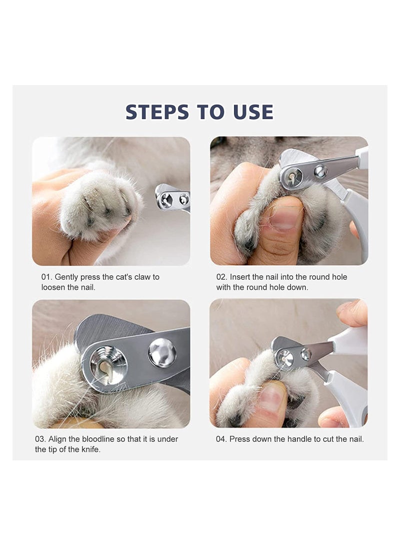Cat Nail Clippers Pet Claw Scissors With 2 MM Positioning Hole Non Slip Pet Nail Clippers Cat Claw Cutters Scissors For Cat Puppies Birds And Small Animals - Image 5