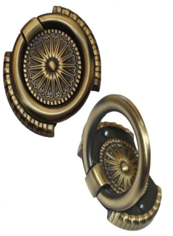 RISEOM Cabinet Door Puller,Wardrobe Drawer Pull Kadi (Pack of 4, Antique-Sun) - Image 1